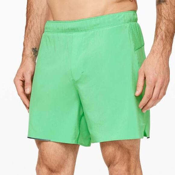 Lululemon Surge Short Liner 6" Tropix Green Men's Size XL Excellent Condition - Picture 1 of 11